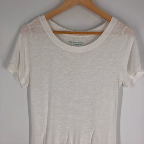 Soft Surroundings Drapey Midi Shirt Dress White Size Small Style 2DC13‎ - Picture 2 of 8